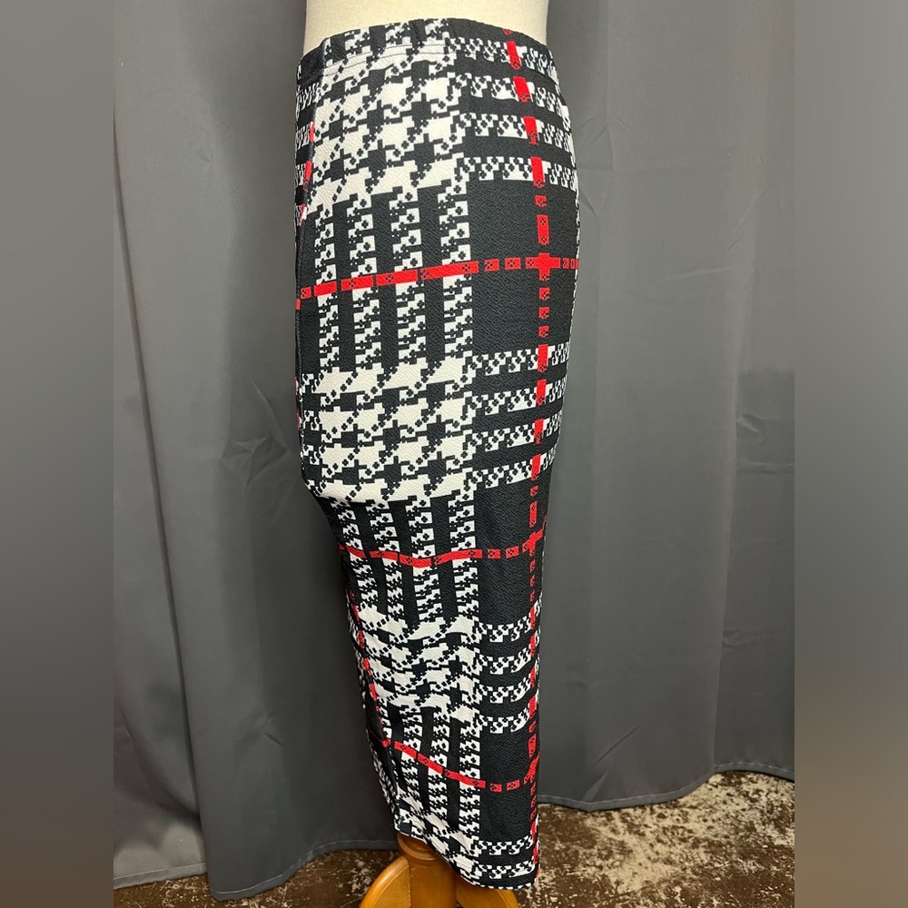 SHEIN Plaid Print High Waist Knee Length Bodycon Pencil Skirt. - Picture 4 of 11